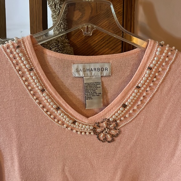 Sag Harbor pink embellished sweater - Picture 3 of 3